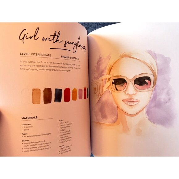 Watercolor Fashion Illustration Step-By-Step Technique llustrating Book Painting - Picture 12 of 13